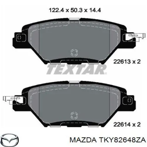 Pastillas traseras de freno Mazda TKY82648ZA precio, desde 35,33 EUR