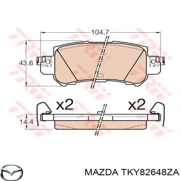 Comprar TKY82648ZA Mazda Pastillas de freno traseras