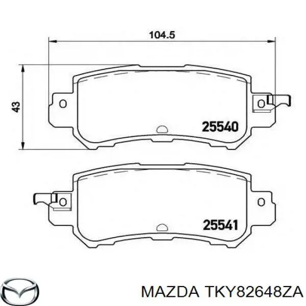 TKY82648ZA Mazda pastillas de freno traseras