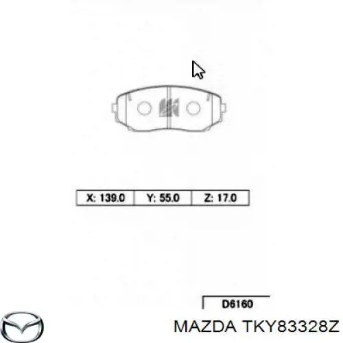 Comprar TKY83328Z Mazda Pastillas delanteras de freno