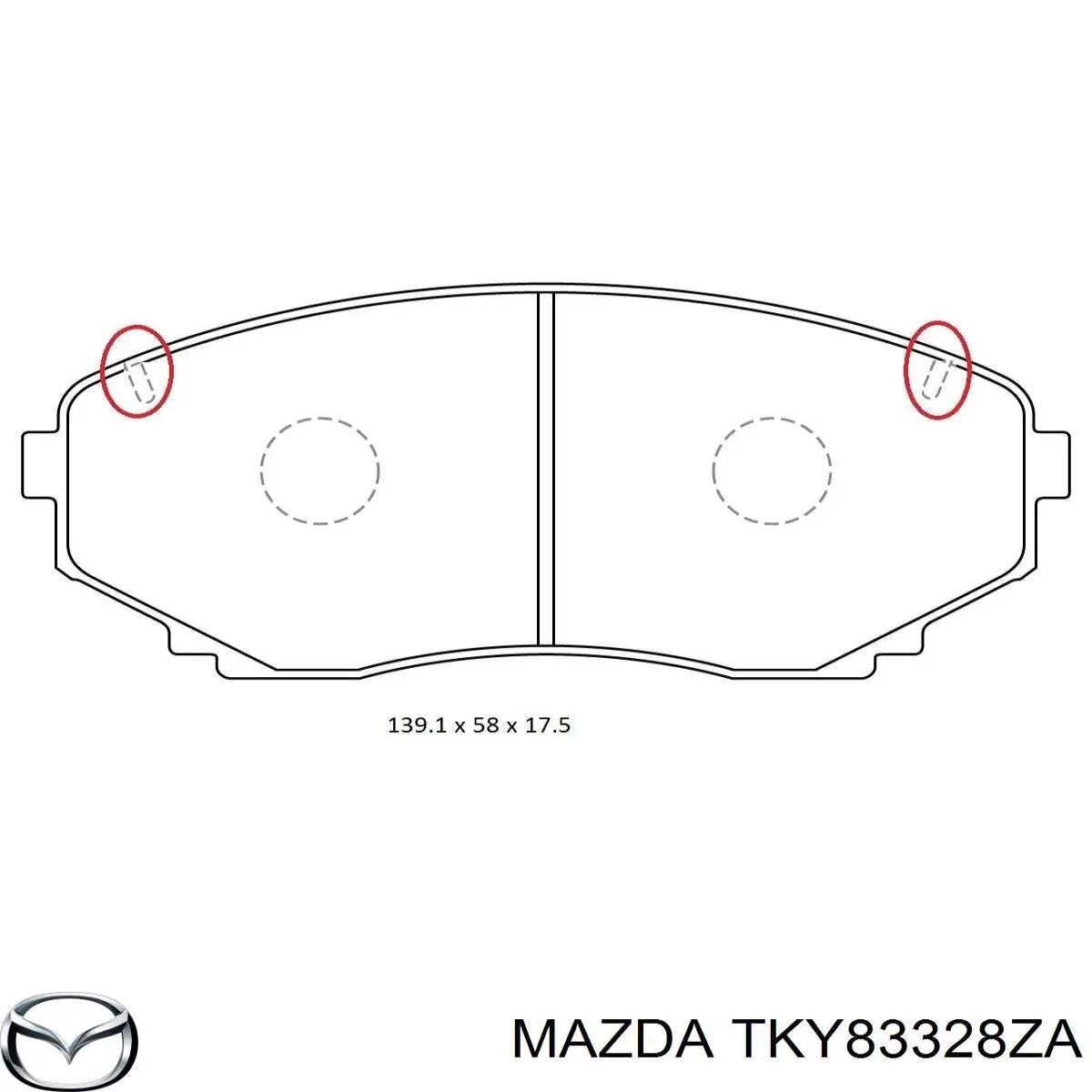 Comprar TKY83328ZA Mazda Pastillas delanteras de freno