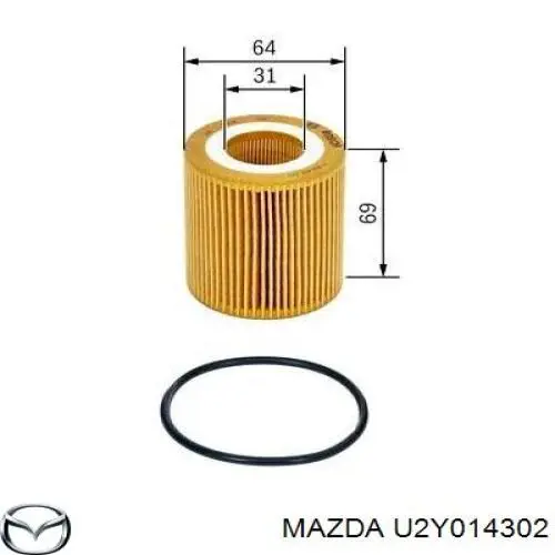 Filtro de aceite Mazda U2Y014302 precio, desde 7,88 EUR