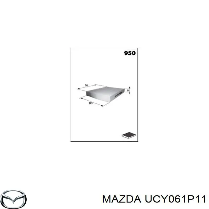 Filtro de cabina Mazda UCY061P11 precio, desde 9,29 EUR