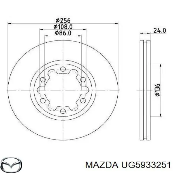 UG5933251 Mazda freno de disco delantero