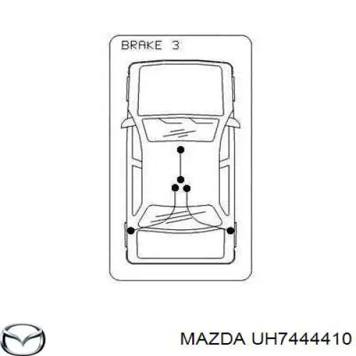 XM342A604BA Ford cable de freno de mano trasero derecho