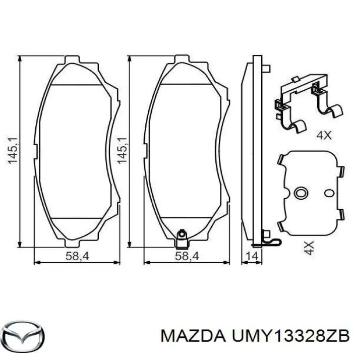 Comprar UMY13328ZB Mazda Pastillas delanteras de freno