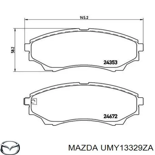 UMY13329ZA Mazda conjunto de muelles almohadilla discos delanteros