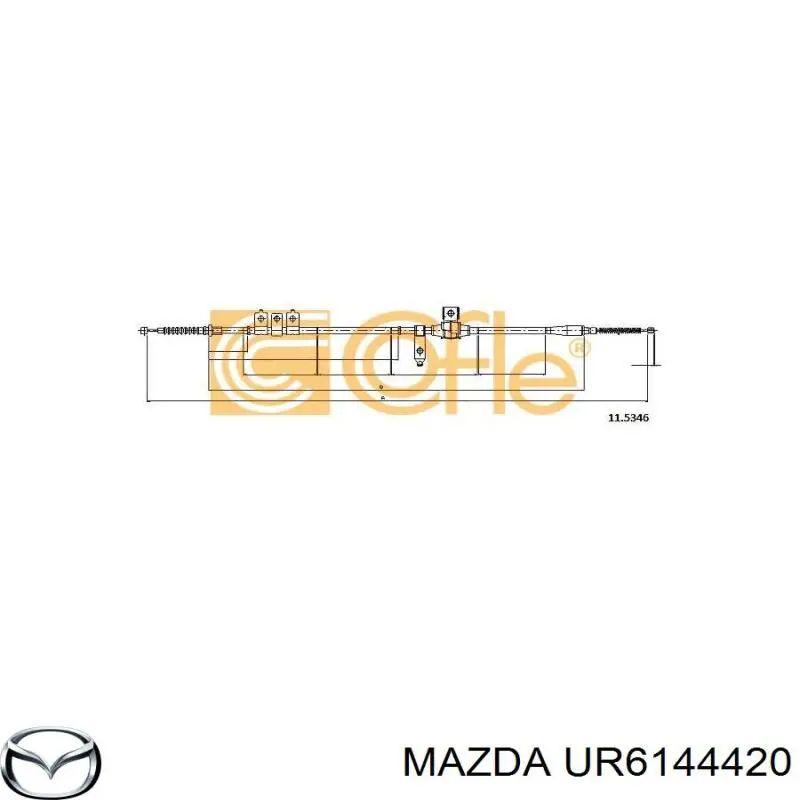 UR6144420 Mazda cable de freno de mano trasero izquierdo