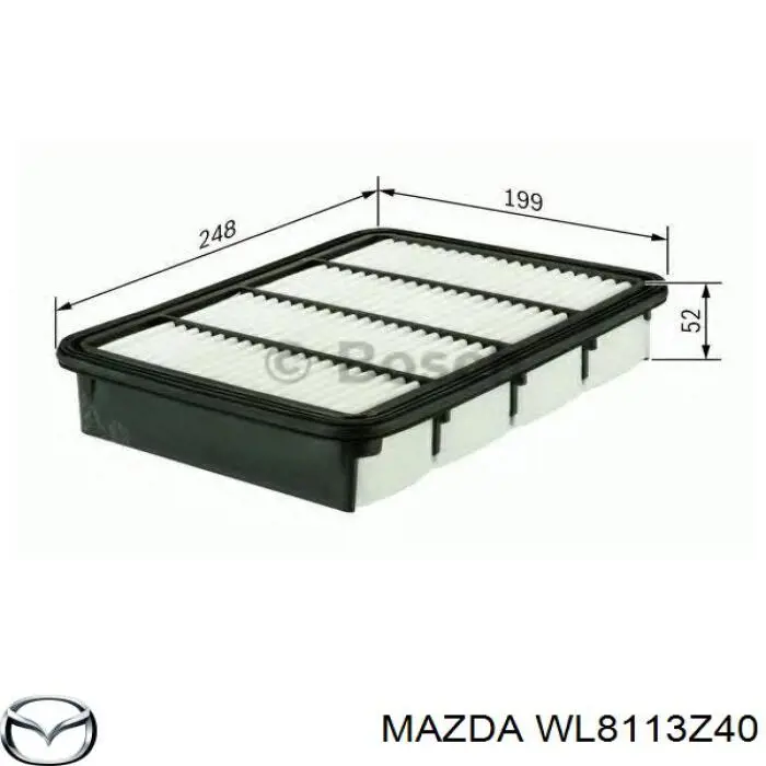 Filtro de aire WL8113Z40 Mazda