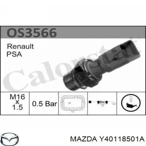 Indicador, presión del aceite Peugeot 207 WA, WC