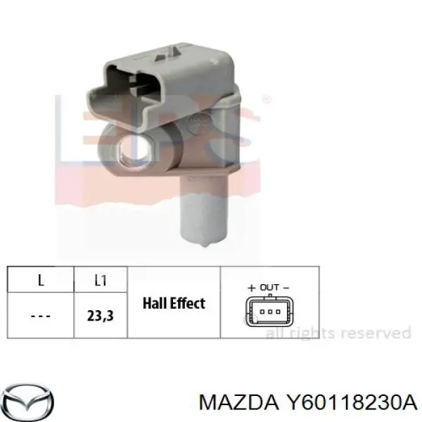 Y60118230A Mazda sensor de arbol de levas