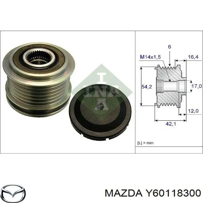 Y60118300 Mazda alternador