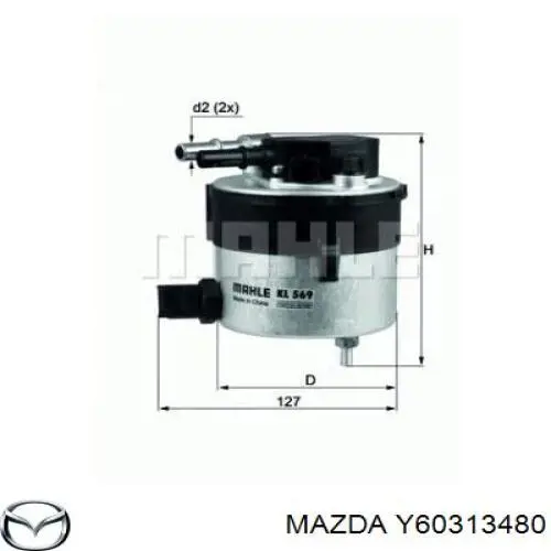 Filtro de combustible Y60313480 Mazda