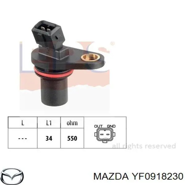 YF0918230 Mazda sensor de arbol de levas