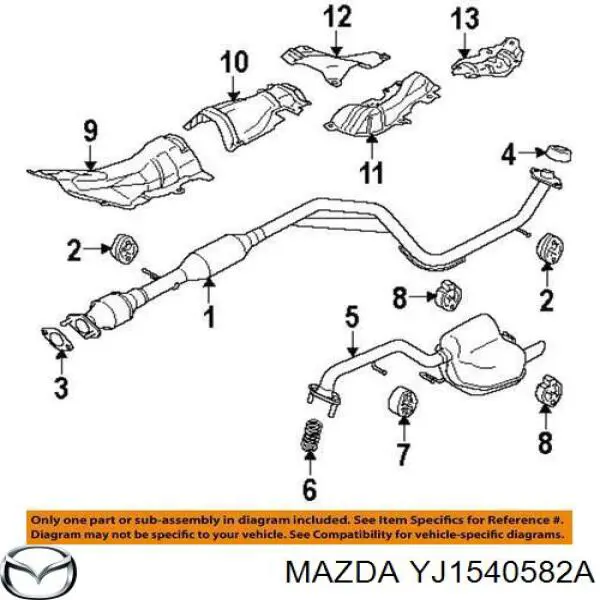 Perno del sistema de escape (silenciador) Mazda YJ1540582A precio, desde 2,62 EUR