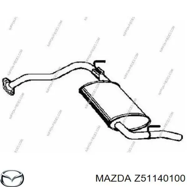 Z50140100C9S Mazda silenciador posterior