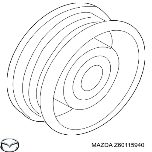 Polea inversión / guía, correa poli V Z60115940 Mazda