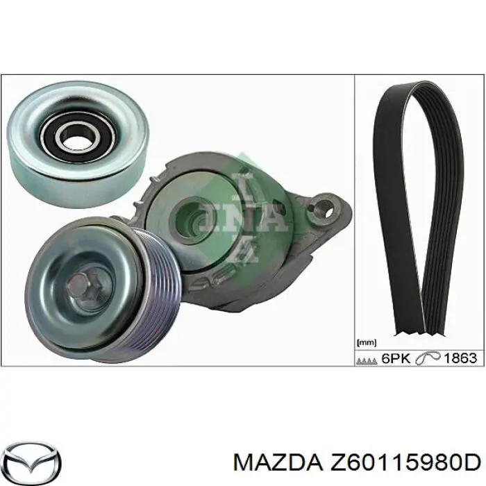Z60115980D Mazda Tensor de correa de alternador
