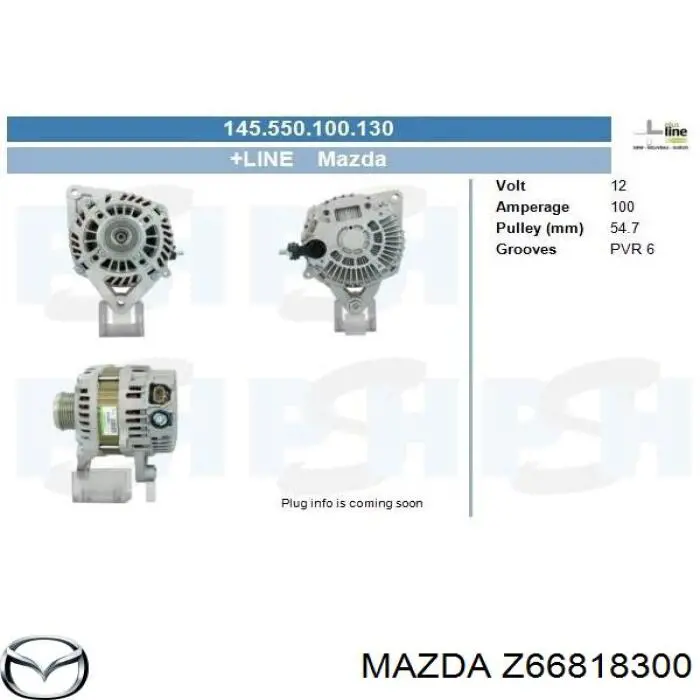 Z66818300 Mazda alternador