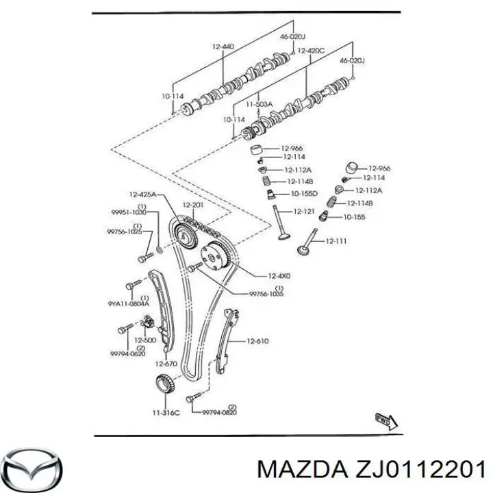 Cadena de distribución Mazda ZJ0112201 precio, desde 108,49 EUR