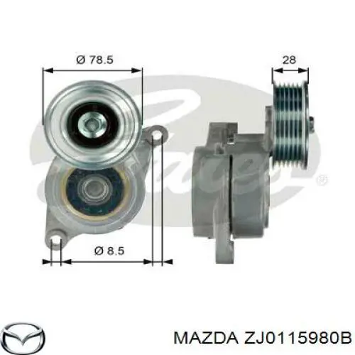 Tensor de la correa trapecial Mazda ZJ0115980B precio, desde 46,82 EUR