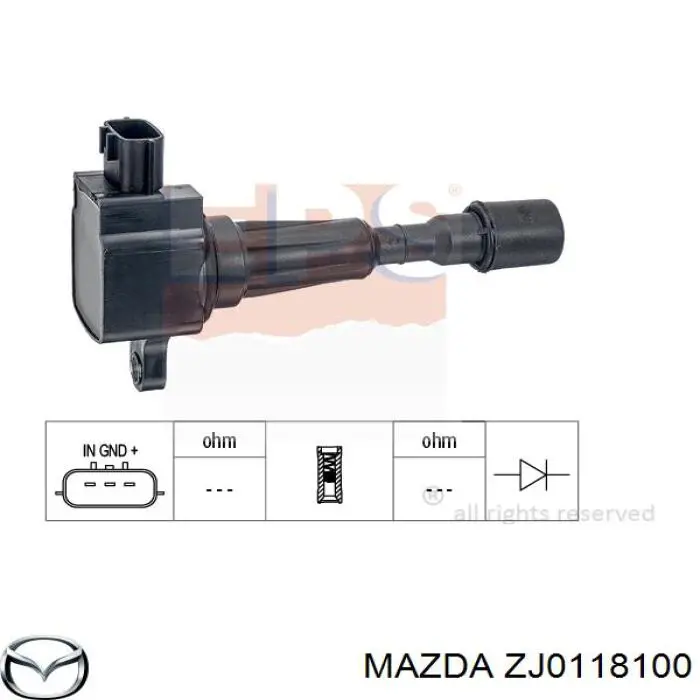 ZJ0118100 Mazda bobina
