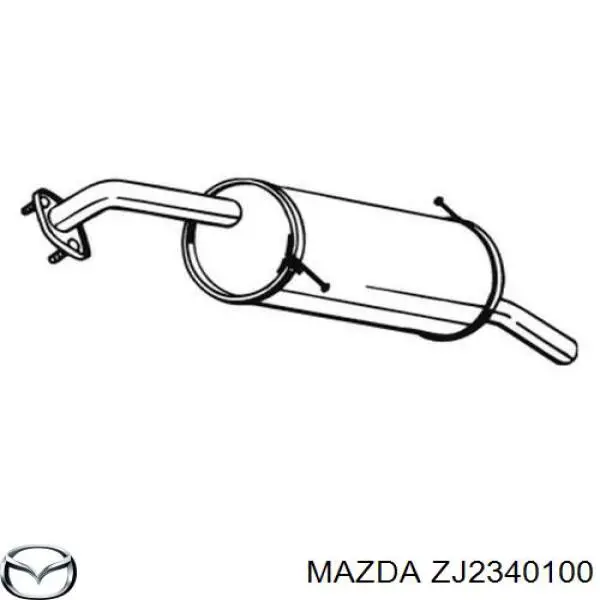 ZJ2340100 Mazda silenciador posterior