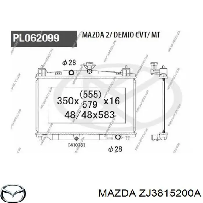 ZJ3815200A Mazda Refrigeración del motor