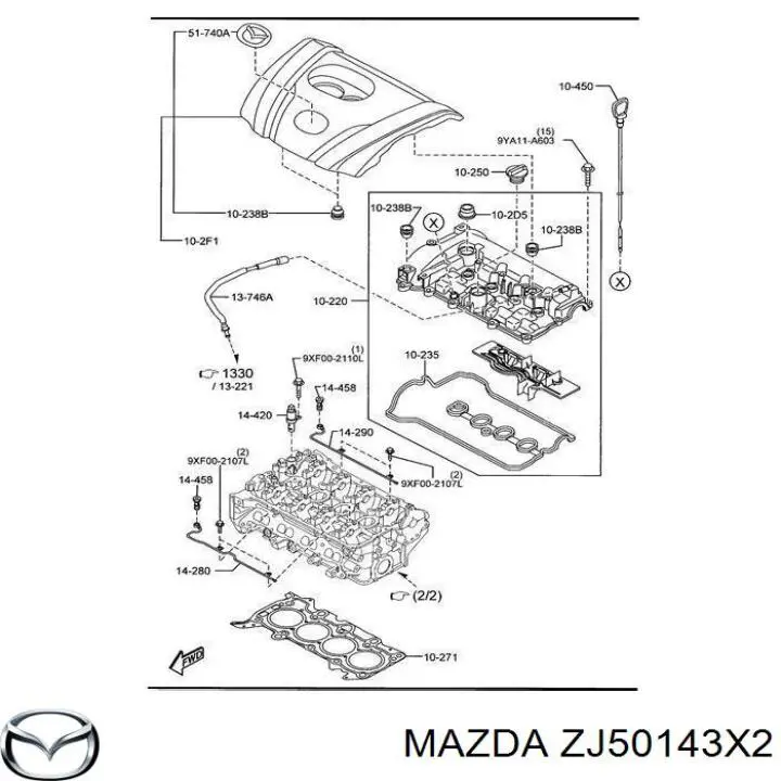 ZJ50143X2 Mazda filtro de valvula vvti