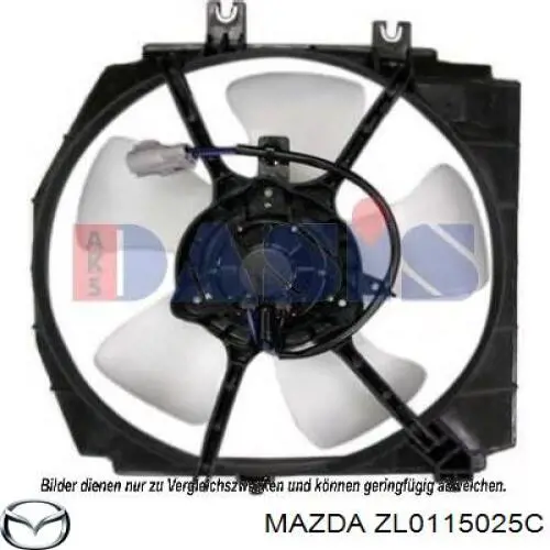 ZL0115025C Mazda difusor de radiador, ventilador de refrigeración, condensador del aire acondicionado, completo con motor y rodete