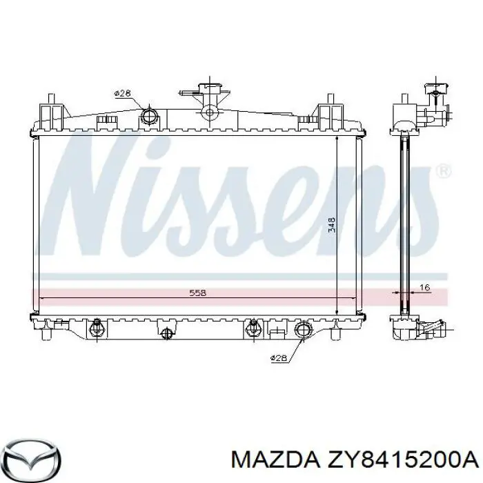 ZY8415200A Mazda radiador refrigeración del motor