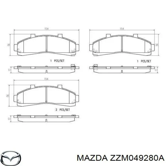 ZZM049280A Mazda pastillas de freno delanteras