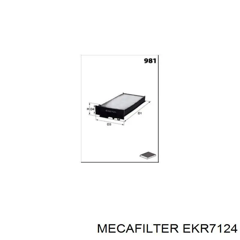 EKR7124 Mecafilter filtro habitáculo