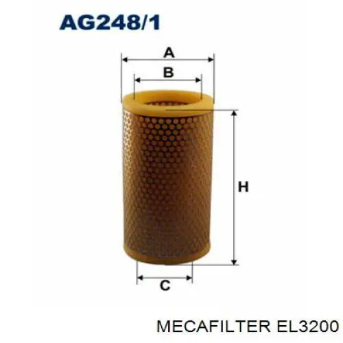 El filtro de aire Mecafilter EL3200 precio, desde 6,70 EUR