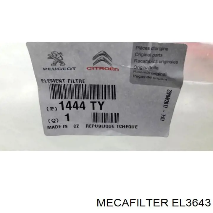 Comprar EL3643 Mecafilter Filtro de aire