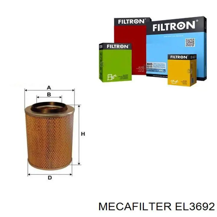 EL3692 Mecafilter Filtro de aire de motor