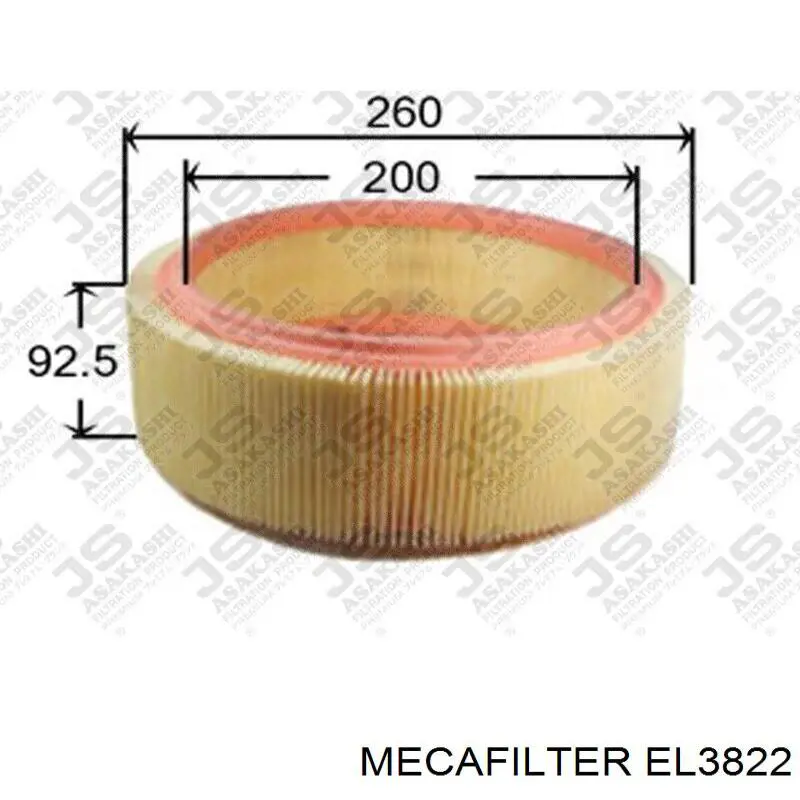 Filtro aire Mecafilter EL3822