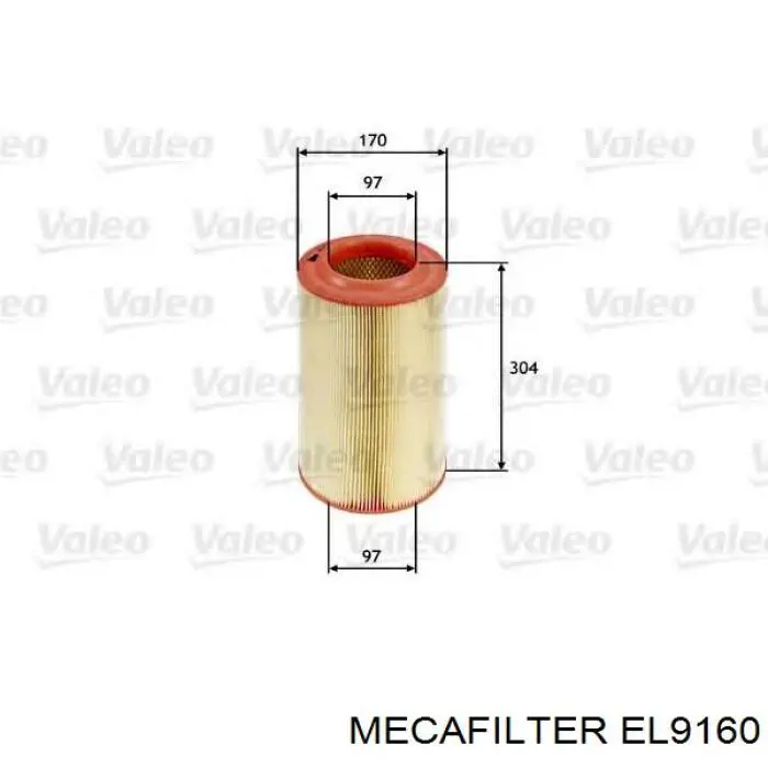 EL9160 Mecafilter Filtro de aire de motor