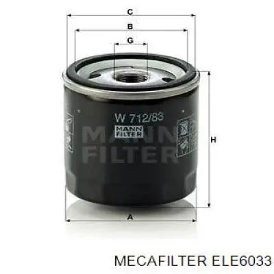 ELE6033 Mecafilter filtro combustible