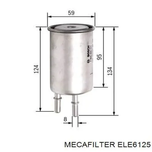 ELE6125 Mecafilter Filtro de gasolina