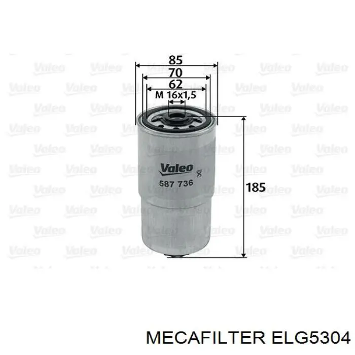 ELG5304 Mecafilter filtro combustible