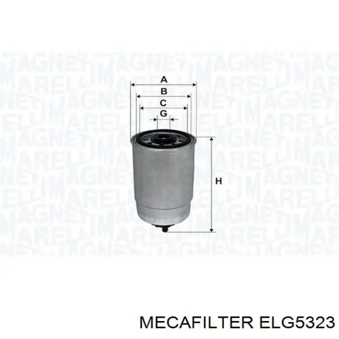 ELG5323 Mecafilter filtro combustible
