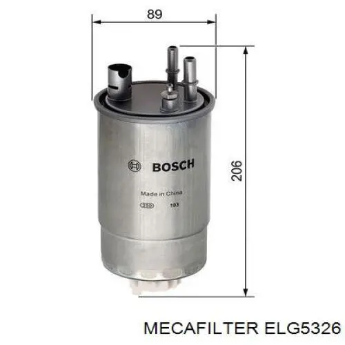 ELG5326 Mecafilter filtro combustible