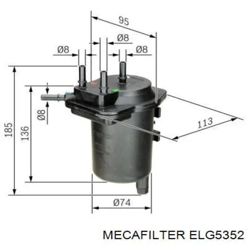 Filtro combustible Mecafilter ELG5352 precio, desde 17,49 EUR