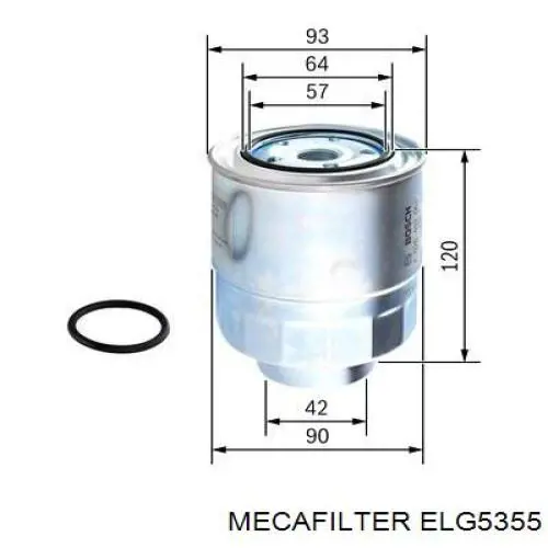 ELG5355 Mecafilter filtro combustible