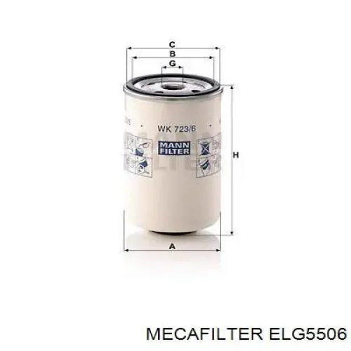 Comprar ELG5506 Mecafilter Filtro diesel