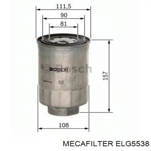 ELG5538 Mecafilter filtro de combustible