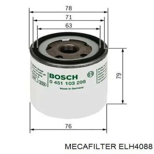 ELH4088 Mecafilter filtro de aceite