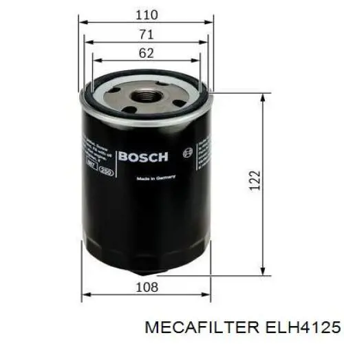ELH4125 Mecafilter filtro de aceite