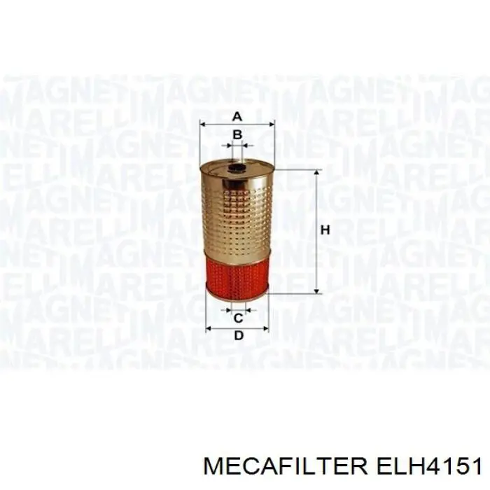 ELH4151 Mecafilter Filtro aceite